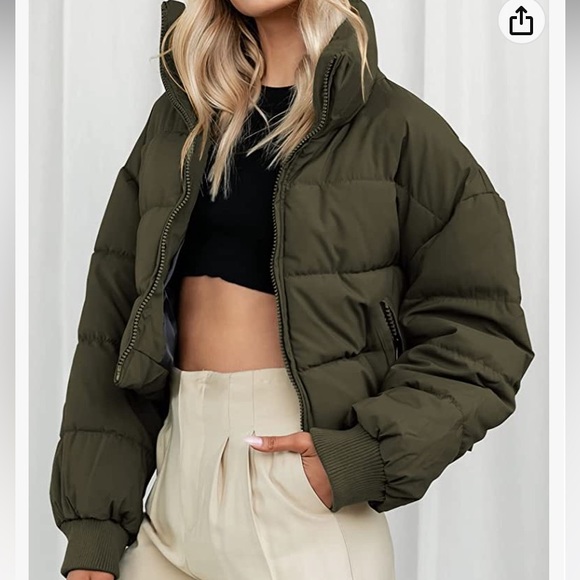 Cropped Olive Green Jacket - Picture 3 of 3